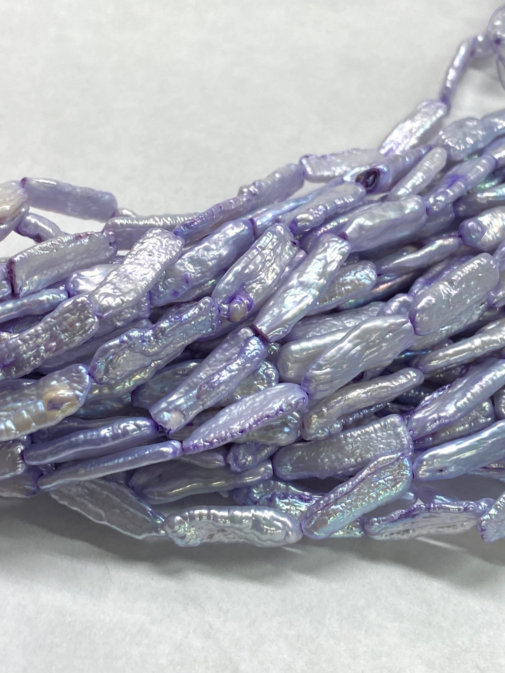 AA+ 18-22mm X 6-7MM full strand 16" 20+pc Biwa stick Pearl Beads, Freshwater pearl light purple biwa lavender pearl stick #KC5035---New Sale