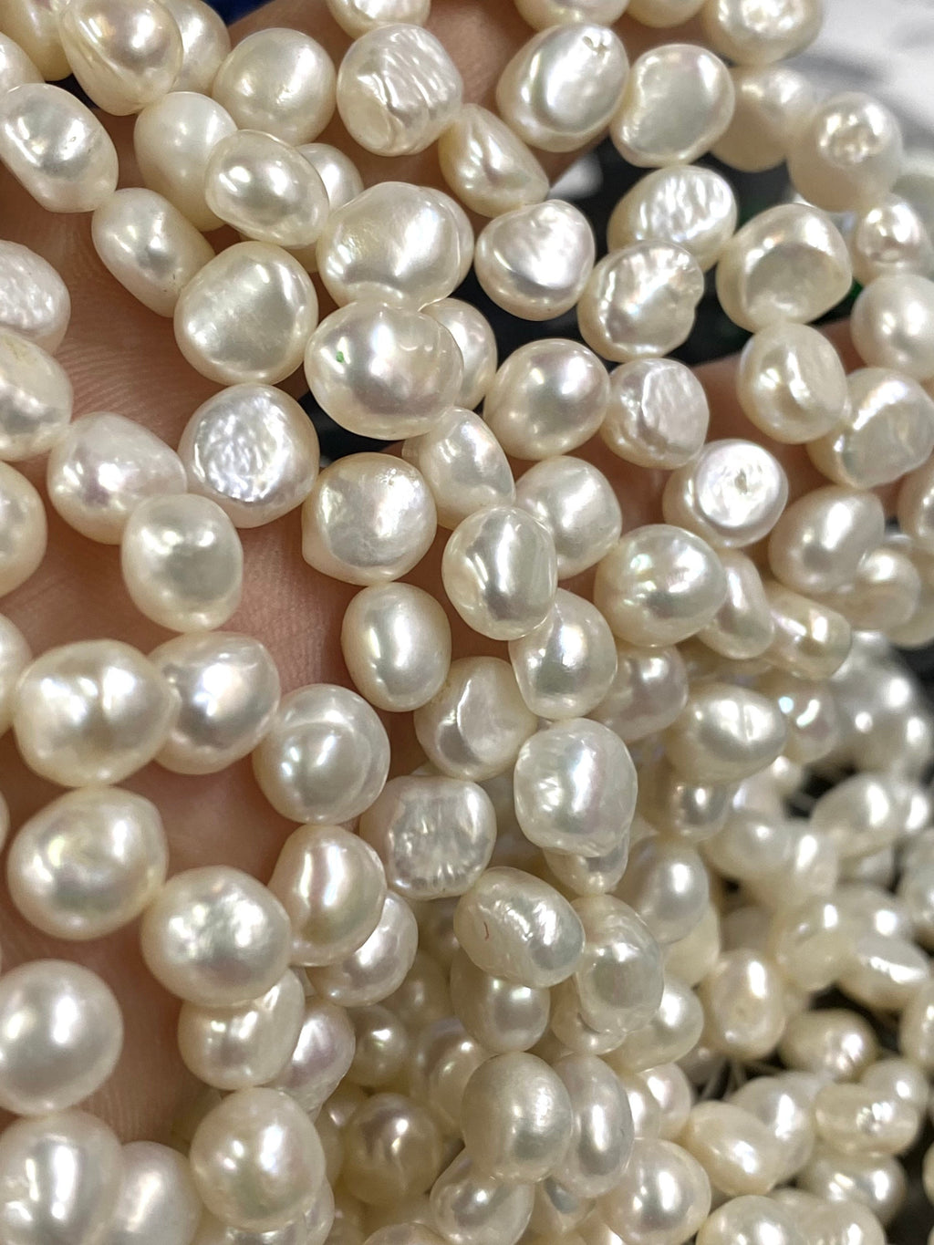 Corn Pearl Dancing Pearl Freshwater Pearl white ivory 7-8mm ON SALE----16'' full strand-----  Wholesale promotion