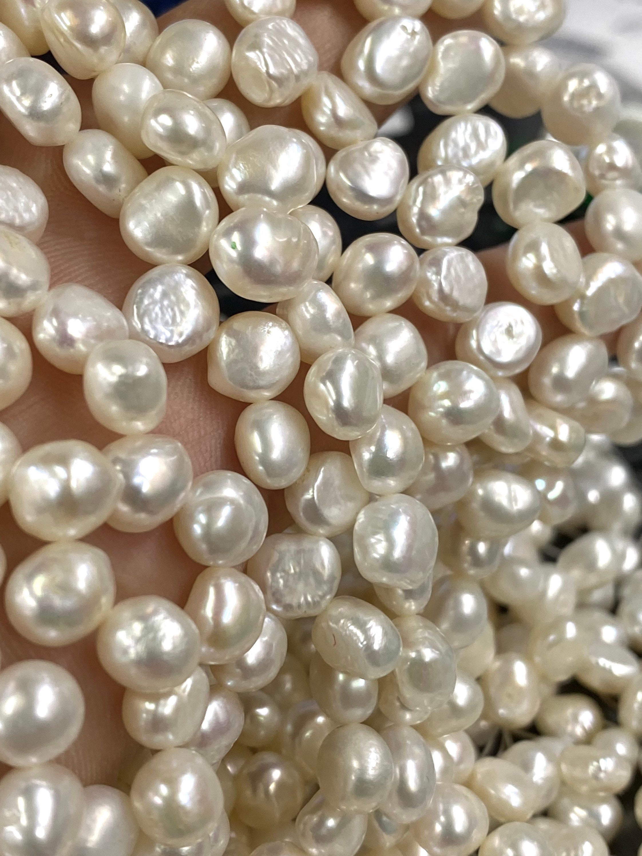 Corn Pearl Dancing Pearl Freshwater Pearl white ivory 7-8mm ON SALE----16'' full strand-----  Wholesale promotion