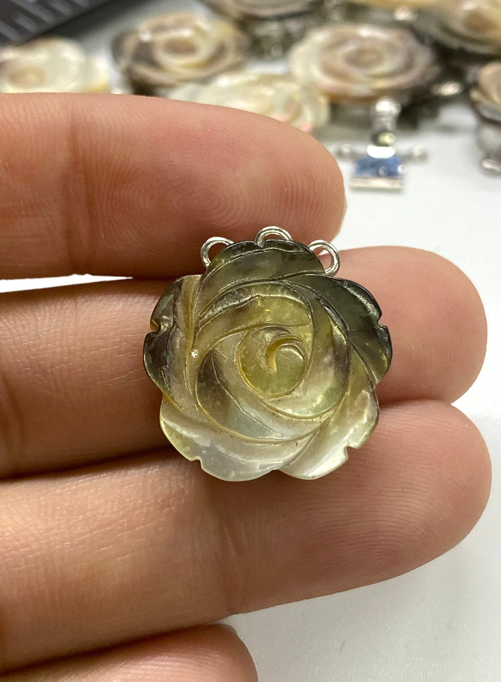 Clasp for Three strands design, 30mm Rose Flower clasp Made by mother of pearl, carved shell clasp for pearls-----PRomotion for designers