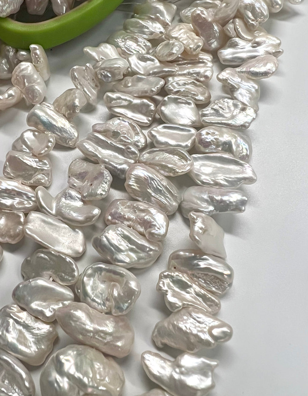 AAA 10X20mm Ivory Natural Biwa Pearls Side drilled baroque biwa stick pearls, half strand 7" 18+ pieces beads, for designer #CB6208