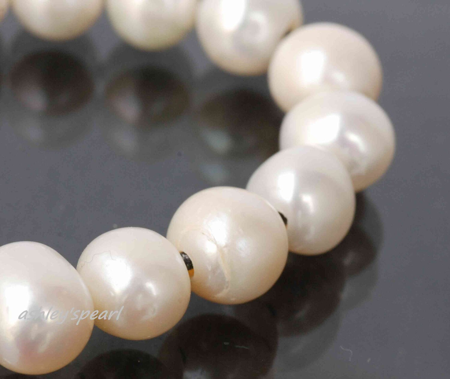 Batch Large Hole 11mm Large round off potato Pearl 2.2mm hole---12 pieces set white genuine pearl---New ARRIVAL SALE