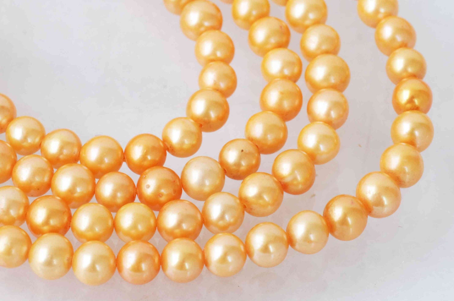 AA+ 5-6mm Yellow Golded Freshwater Pearl very Round pearl beads Full Strand 15 inch loose pearl--- NEW Arrival Promotion SALE