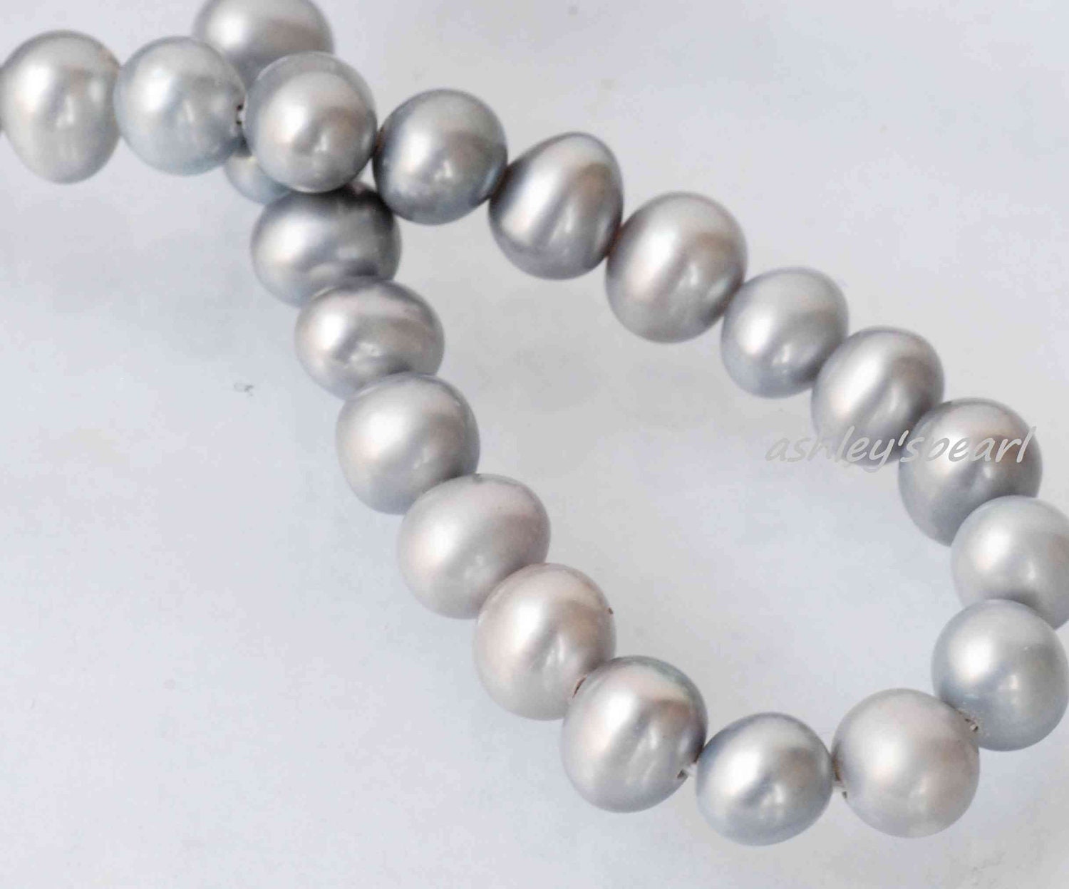 AA 5-6mm ROUND Pearl Freshwater Pearl silver grey  pearl platinum very Round  Full Strand  15"--- NEW Arrival #Rs2011