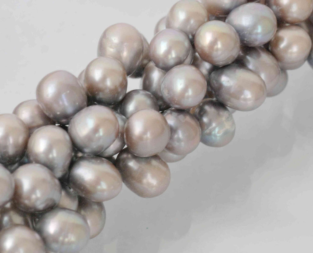 11mmX8mm Top Drilled Dancing Pearl Freshwater Pearl grey silver Big briolette tear drop pearl beads full strand 15" NEW