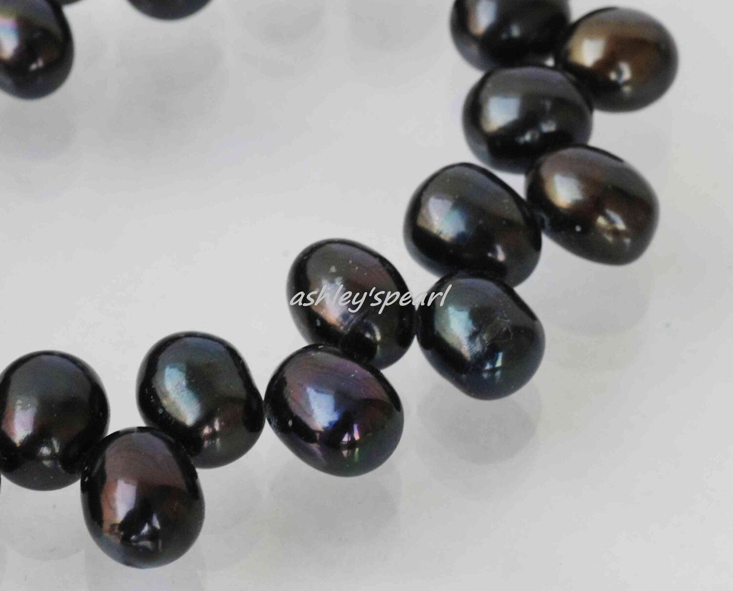 Dancing Top Drilled  Freshwater Pearl peacock black stunning AAA pearl beads 11mmX8mm Big Briolette pairs for design 15" full strand 60pc+