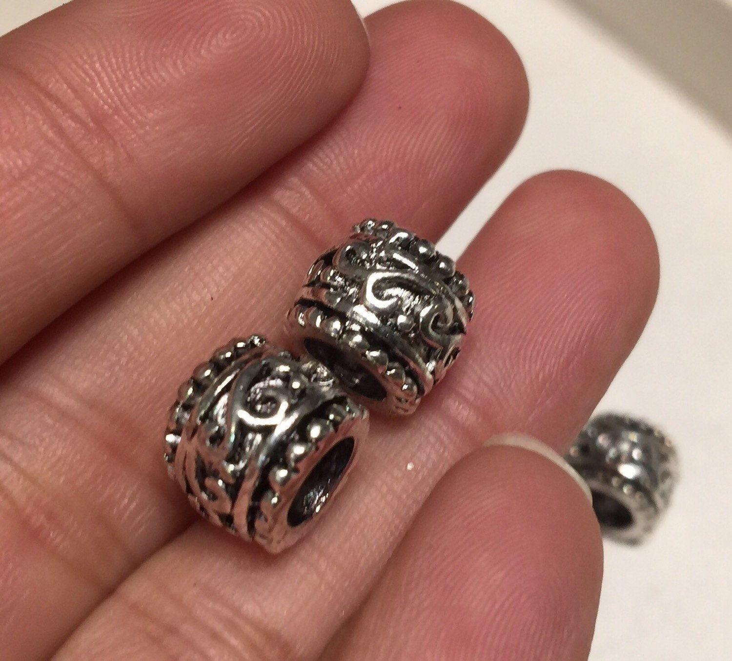 Tibetan Silver Barrel spacer Beads 9mmX11-12mm fine quality antique silver style 6pcs #FDP214