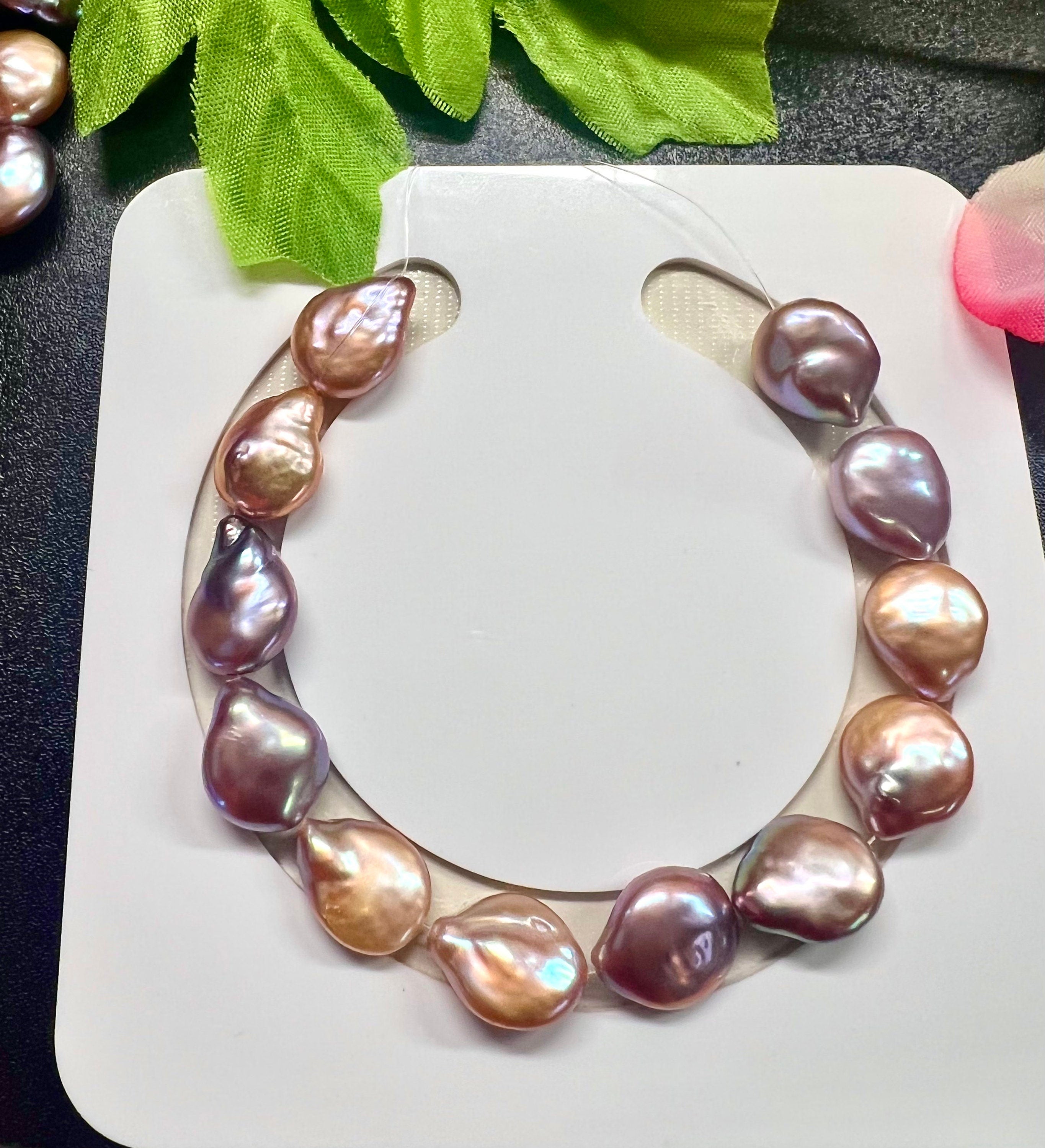 AA+ 12X14mm Baroque coin Pearl beads, natural metallic Mauve Purple tear drop Genuine Coin Pearl, super  luster matched 12pc NEW SALE