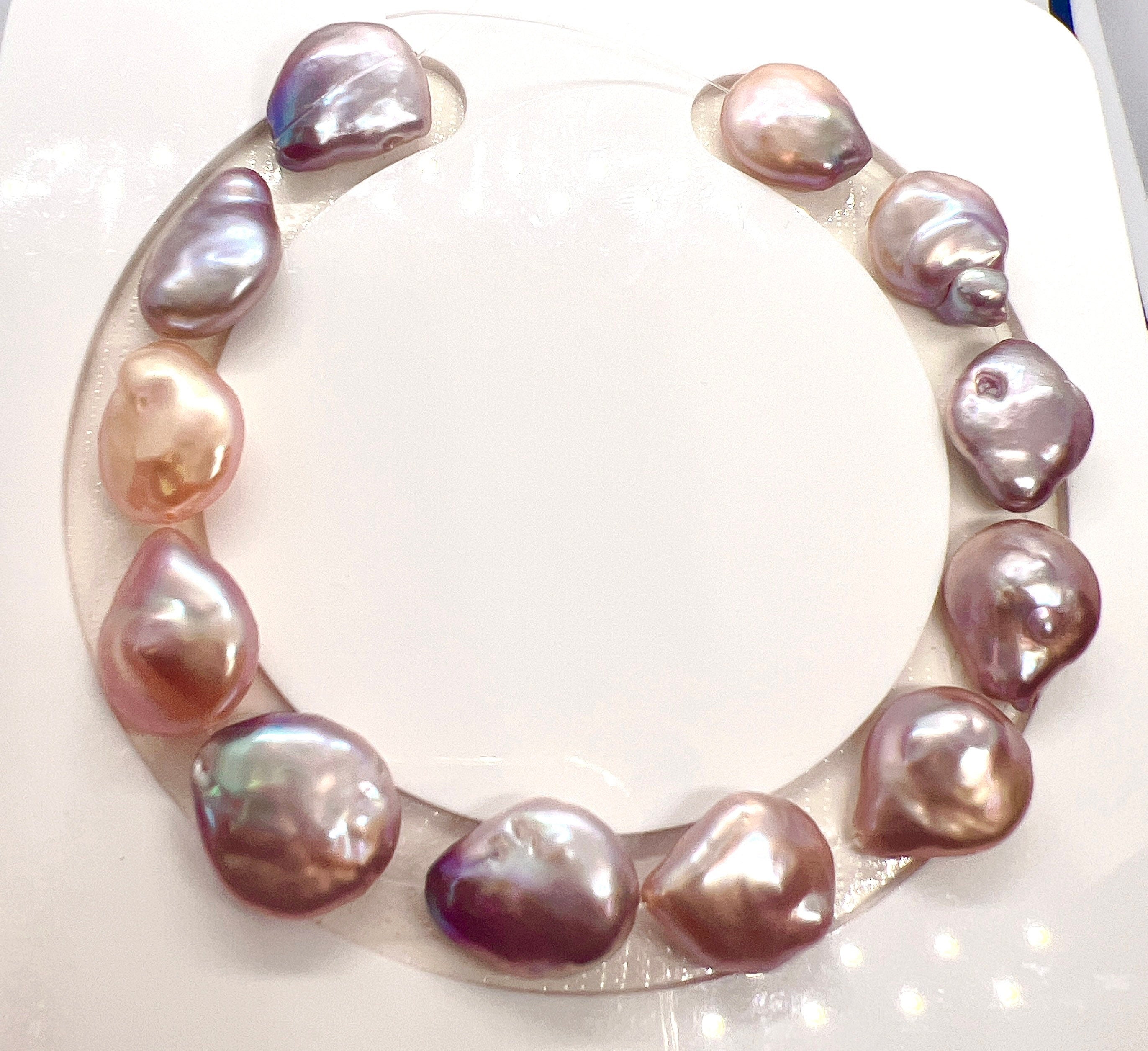 AA+ 12X14mm Baroque coin Pearl beads, natural metallic Mauve Purple tear drop Genuine Coin Pearl, super  luster matched 12pc NEW SALE