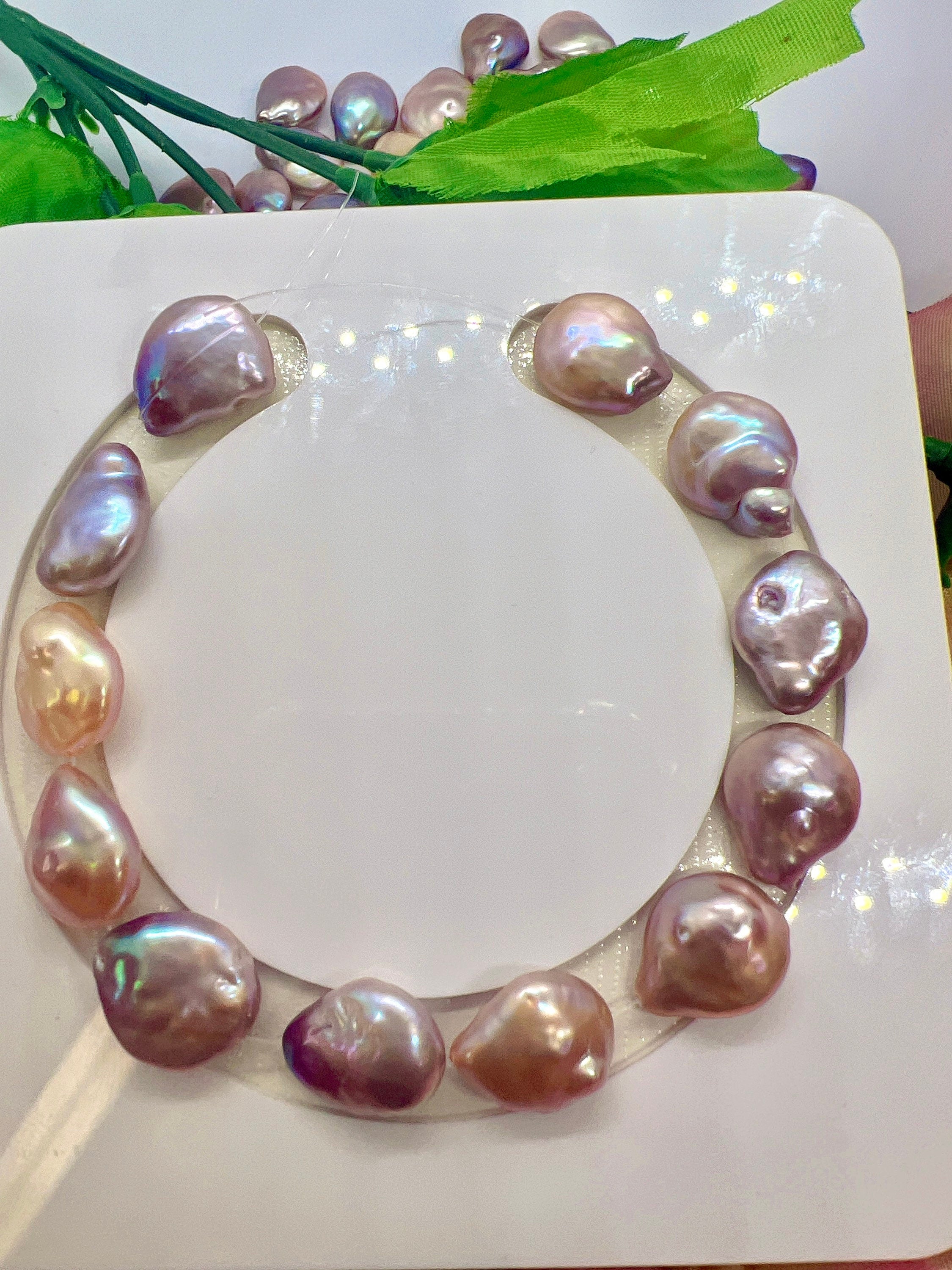 AA+ 12X14mm Baroque coin Pearl beads, natural metallic Mauve Purple tear drop Genuine Coin Pearl, super  luster matched 12pc NEW SALE