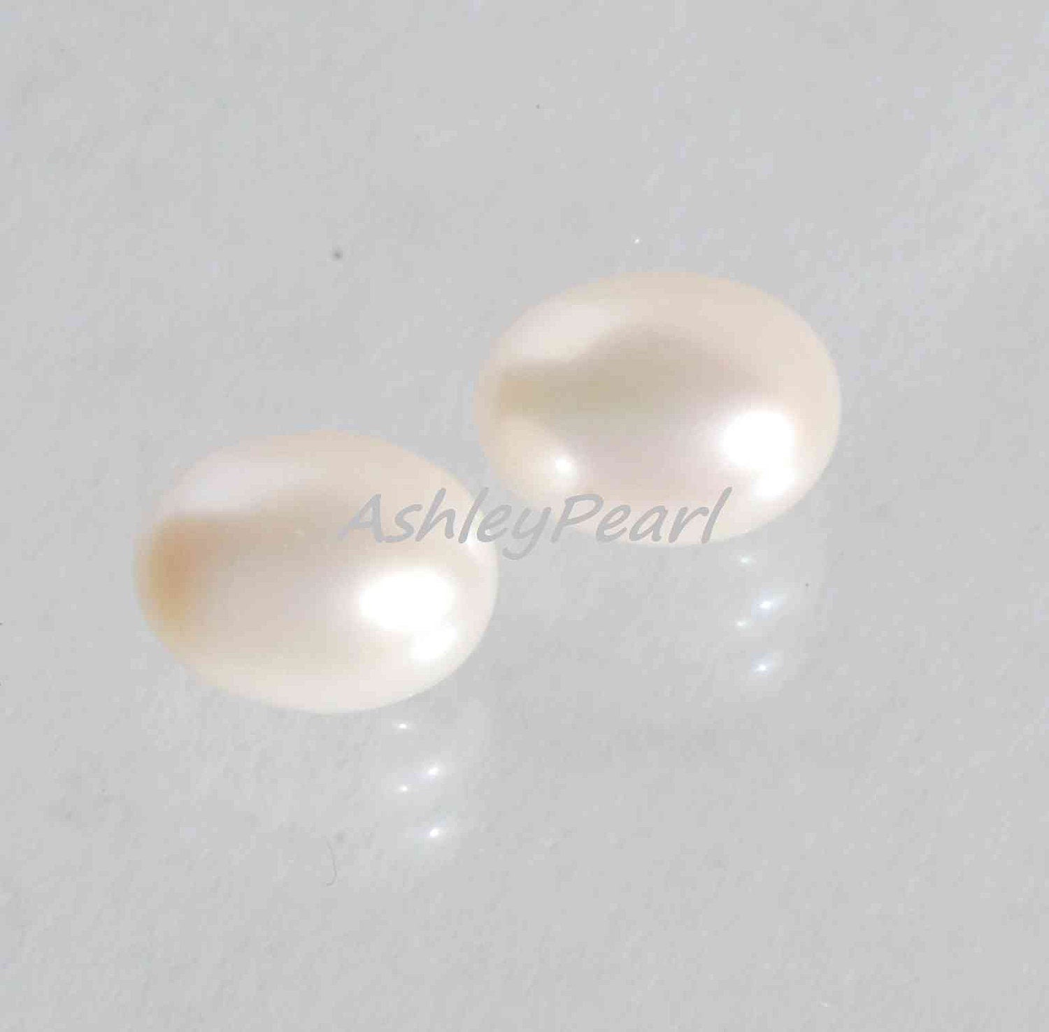 AAA+ gem quality  pair Tear Drop Freshwater Pearl, 9X12mm or 8X10mm half drilled ivory white pearl beads, matched pair for earring