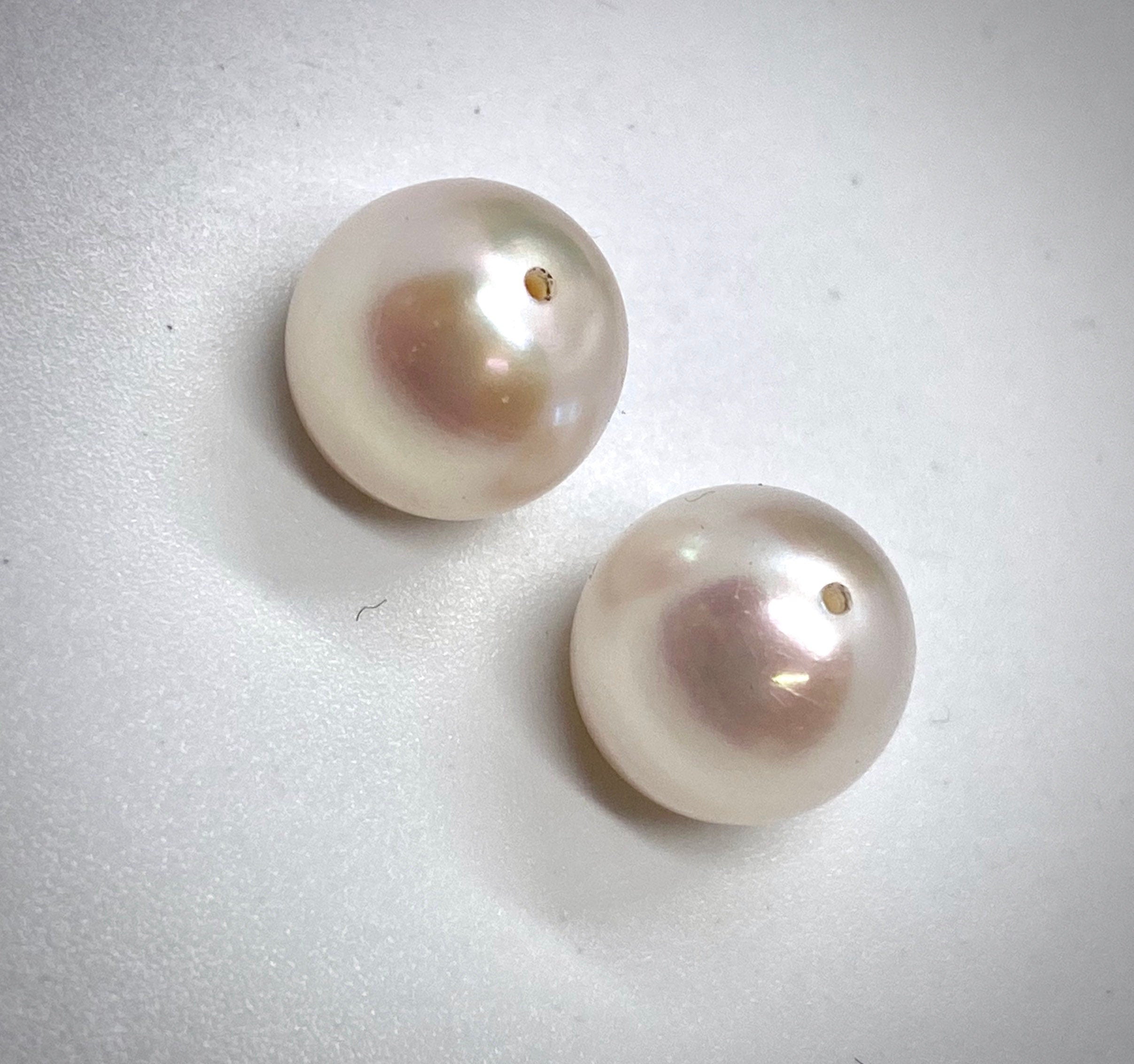 NEW 11mm AA+ unique roundel Freshwater Pearl, ivory white Baroque pebble pearl beads button pump matched earring, pairs for design EP9012
