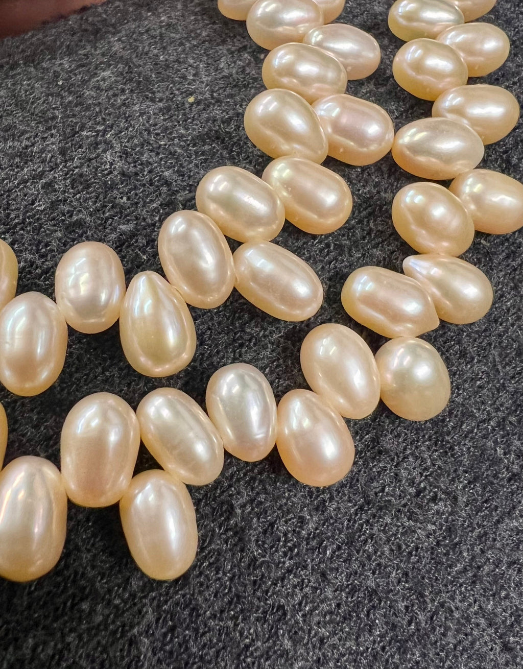 AAA+ top Gem quality 5.5mm X 8mm dancing Freshwater Pearl, natural champagne pink pearl, 15" 85+ pcs top drilled rice pearls beads #DR3144