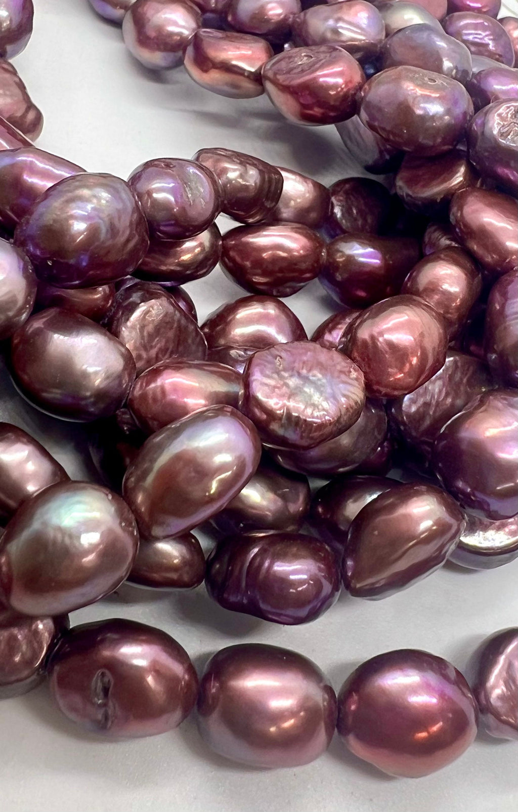 AAA 9-10mmX13mm Baroque pearl, 15" Full strand Mahogany Vintage Mulberry Wine freshwater pearl, genuine loose pearl beads New Sale #BA4021