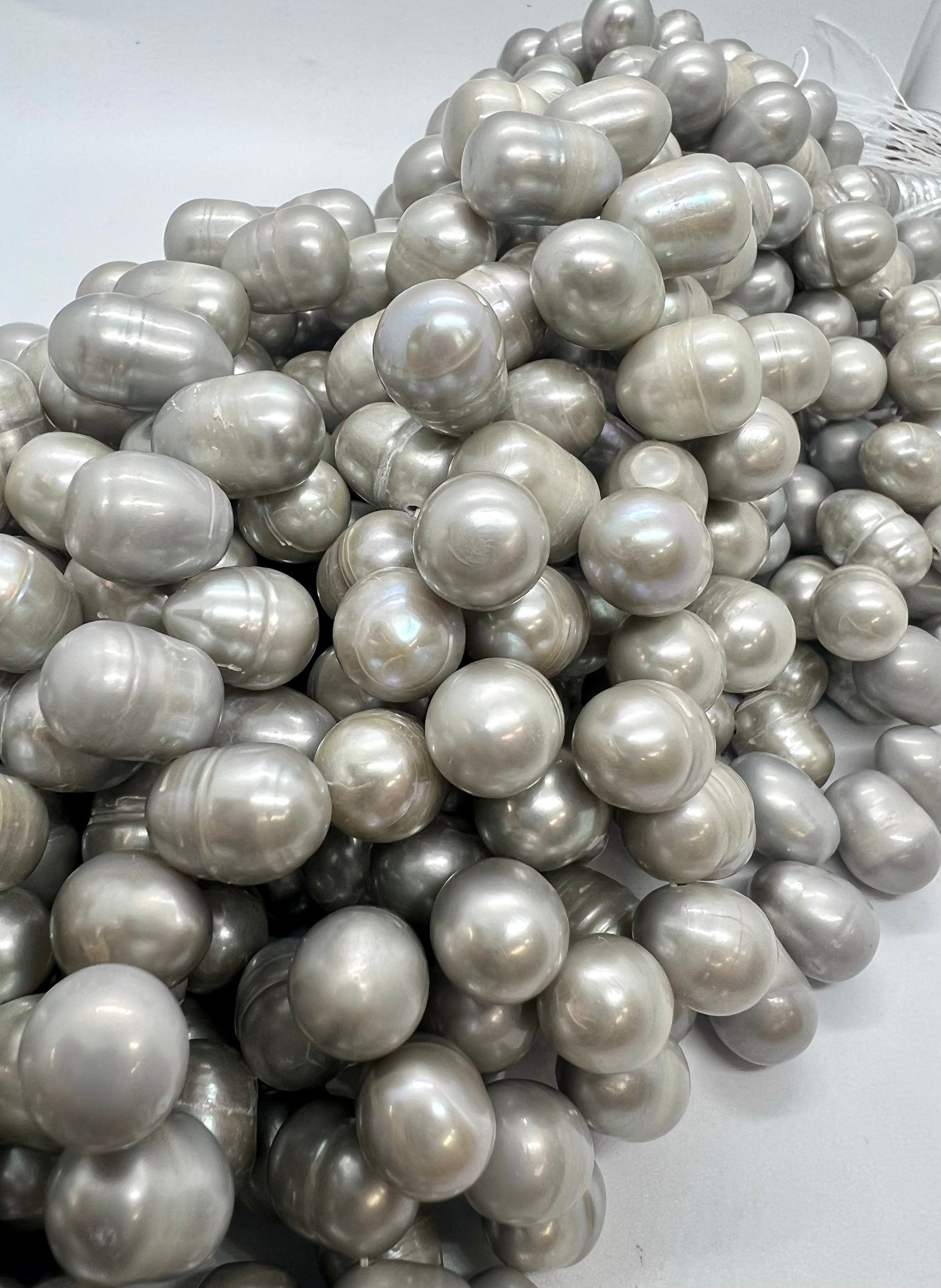 LArge 10-11mmX13mm briolette Top Drilled Dancing Freshwater Pearl, platinum grey silver tear drop pearl beads, half strand 7" 22 pcs DR3146