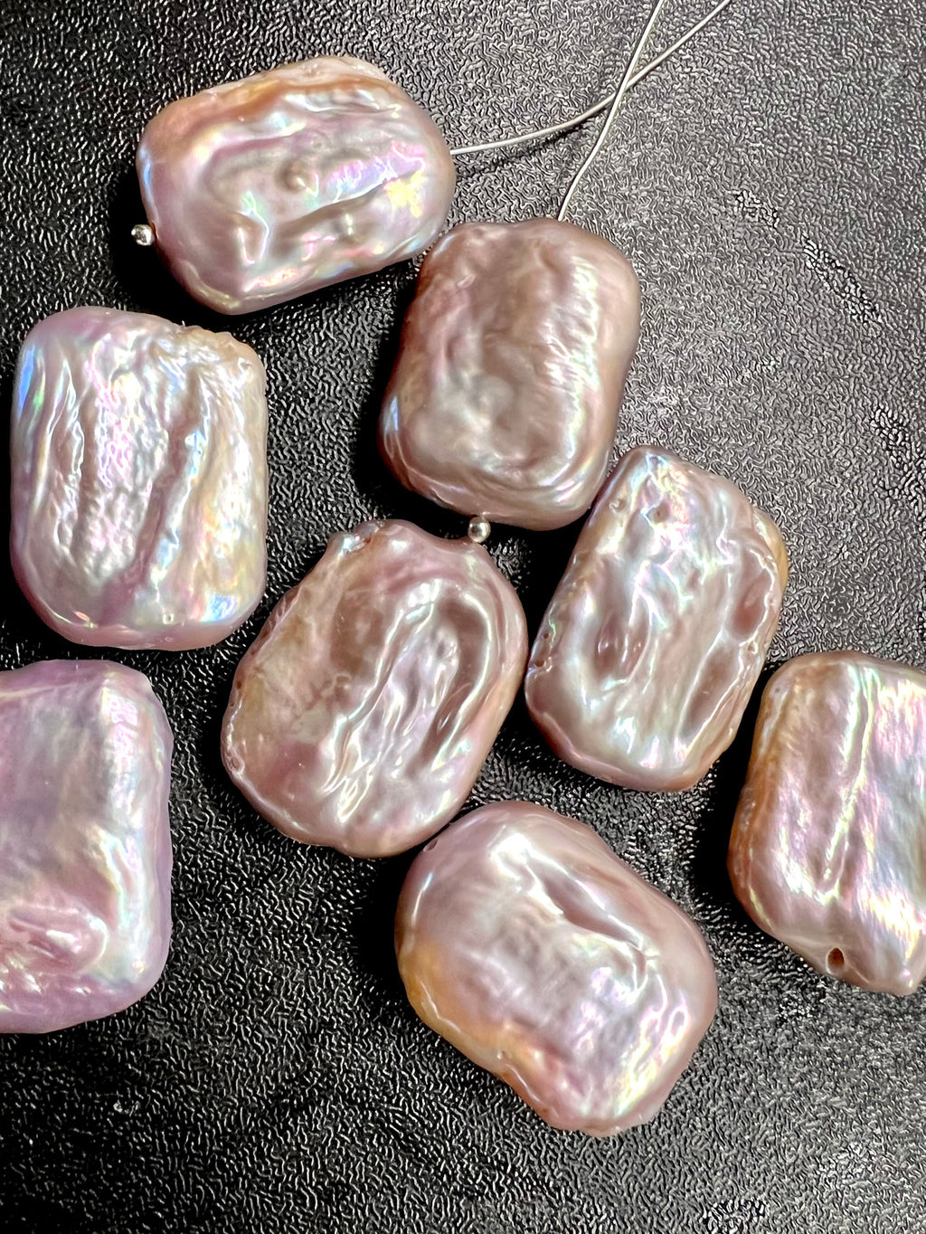 Single piece AAA+ 15X20mm Baroque Square Pearl beads, natural pink purple Rectangle Coin Freshwater Pearl for pendant or earring KC3039A