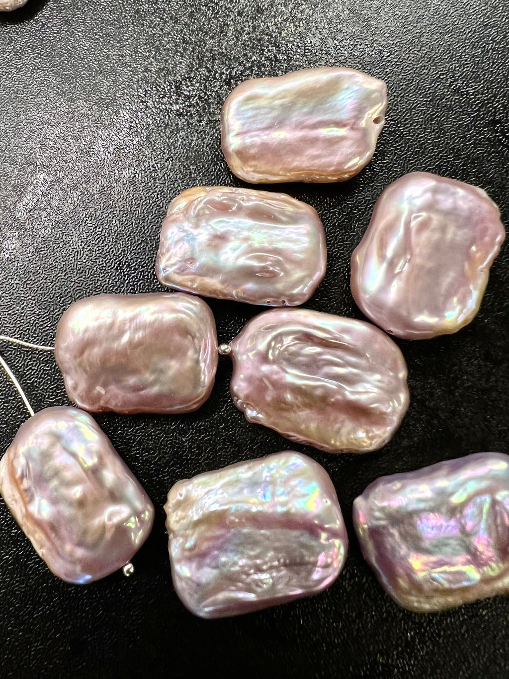Single piece AAA+ 15X20mm Baroque Square Pearl beads, natural pink purple Rectangle Coin Freshwater Pearl for pendant or earring KC3039A