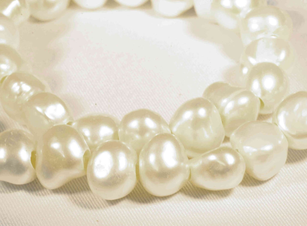 2.2mm Large Hole Pearl 8-9mm Baroque Pearl Nugget Pearl Freshwater Pearl white ivory pearl beads 10pc loose pearl high quality