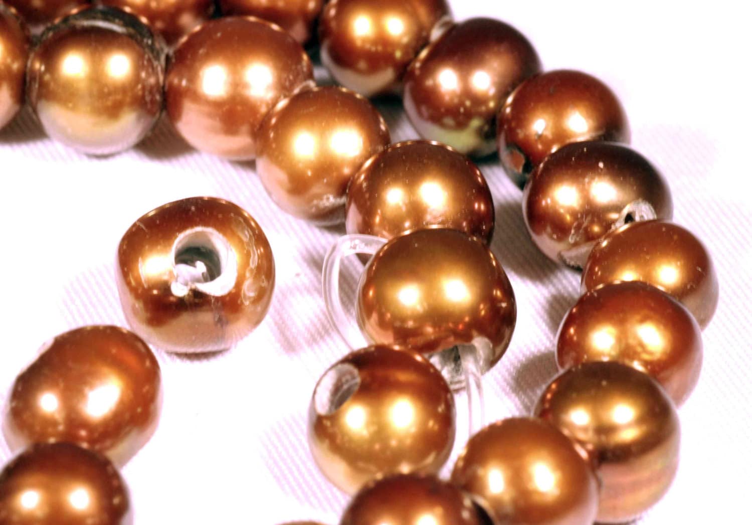 Large Hole Pearl Round Pearl Freshwater Pearl brown chocolate AA 7-8mm with 2.5mm hole beads--10 pieces high quality