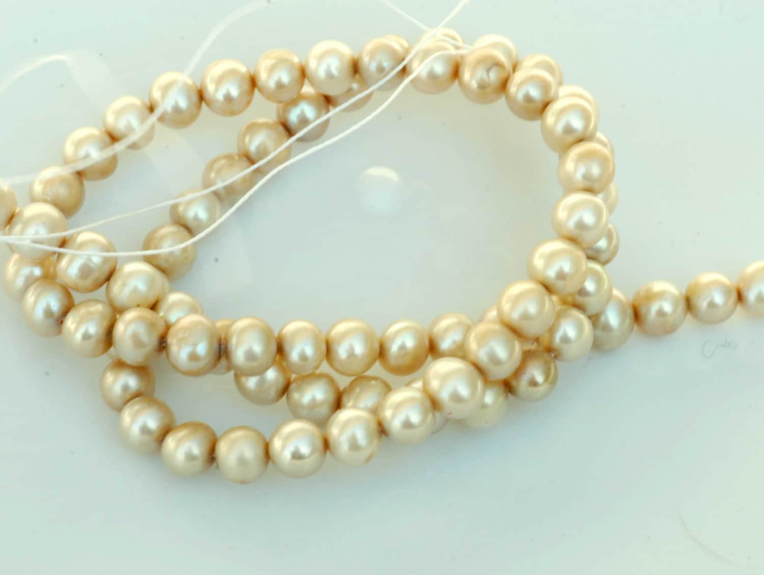 AA 6mm Freshwater Pearl round potato pearl Vintage Green champagne pearl--15" Full Strand 70+pc loose beads---wholesale pearl promotion NEW
