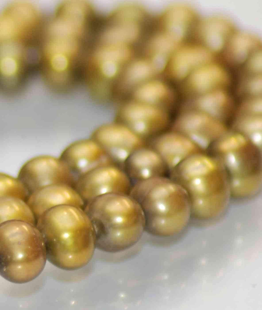 Olive Green Genuine Freshwater Pearl---5mm round off  pearl 1 full strand 15.5" high quality AA--wholesale pearl
