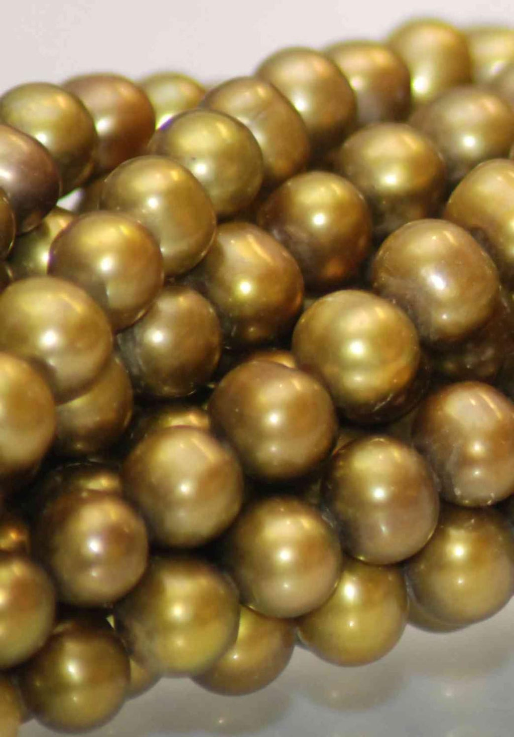Olive Green Genuine Freshwater Pearl---5mm round off  pearl 1 full strand 15.5" high quality AA--wholesale pearl