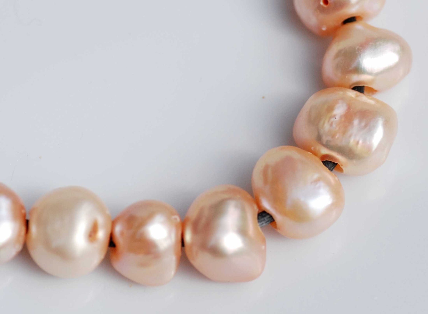 Large Hole freshwater pearl 2.5mm hole---10 pc peach 9-10mm baroque nugget Pearl--New Promotion #LH8015