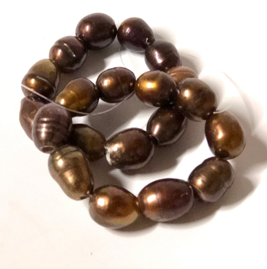 9-10mmX 11-13mm 3mm Large Hole Pearl Freshwater Pearls Dar,k Brown nugget pearl 10Pc baroque large Rice Pearl beads NEW SALE#LH8051