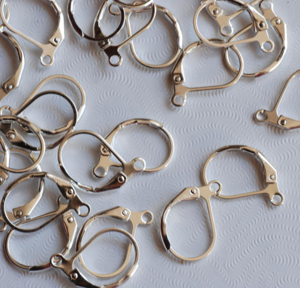925 sterling silver plated over Copper Lever Back Earring Wire with French Ring - Nickel Free - 80 Pc -F9018