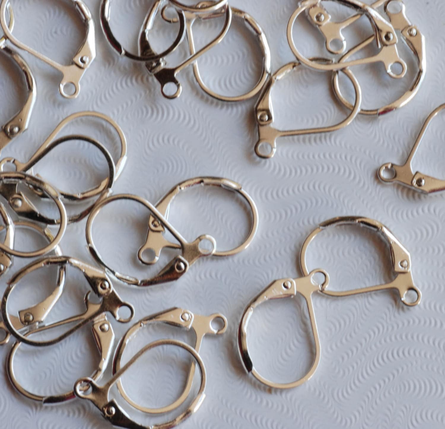 925 sterling silver plated over Copper Lever Back Earring Wire with French Ring - Nickel Free - 80 Pc -F9018