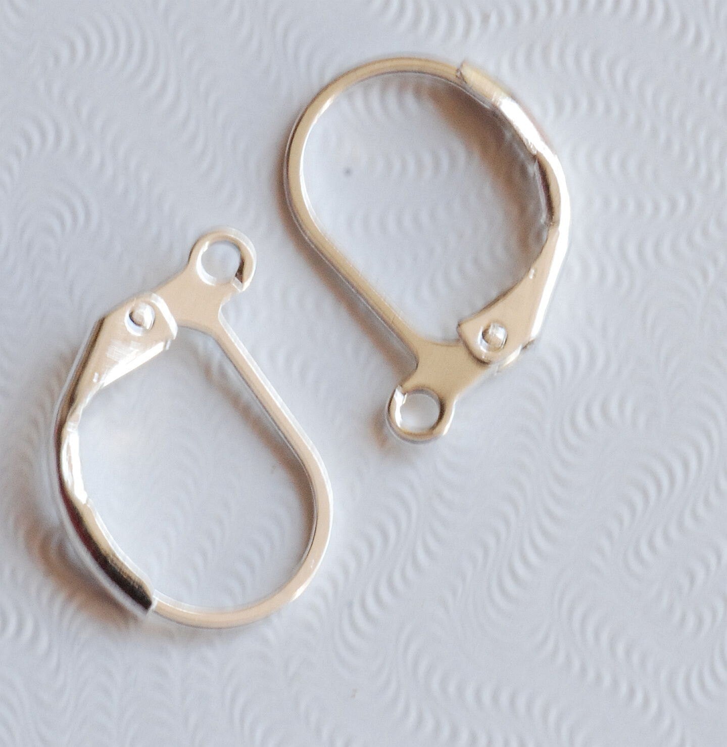 925 sterling silver plated over Copper Lever Back Earring Wire with French Ring - Nickel Free - 80 Pc -F9018