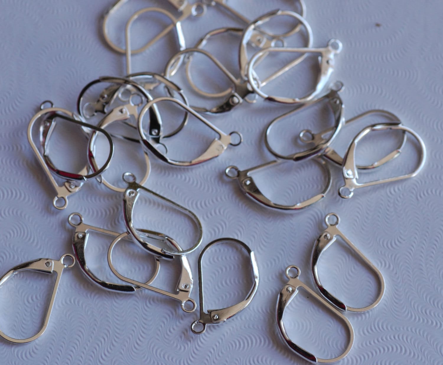 925 sterling silver plated over Copper Lever Back LONGER Earring Wire with French Ring - Nickel Free - 80 Pc -F9019