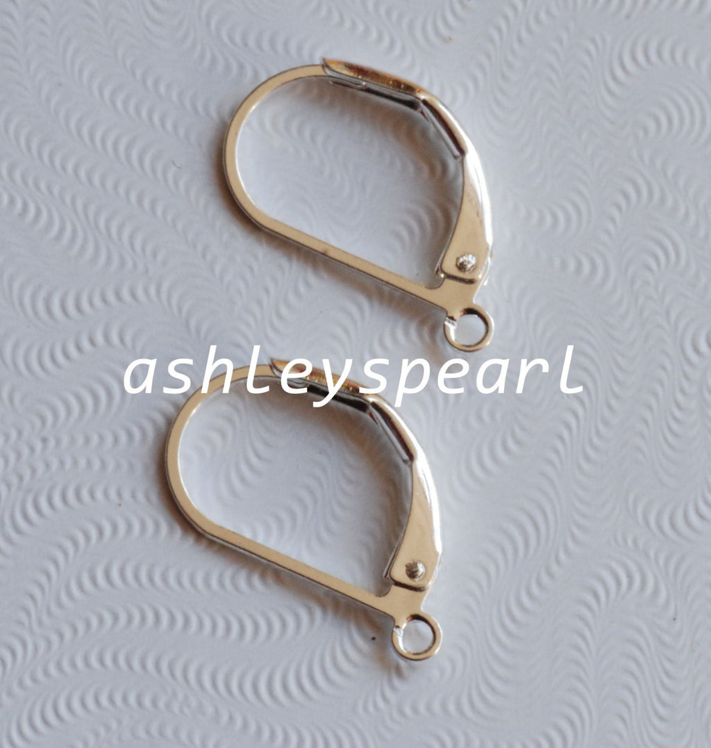925 sterling silver plated over Copper Lever Back LONGER Earring Wire with French Ring - Nickel Free - 20 Pc -F9019