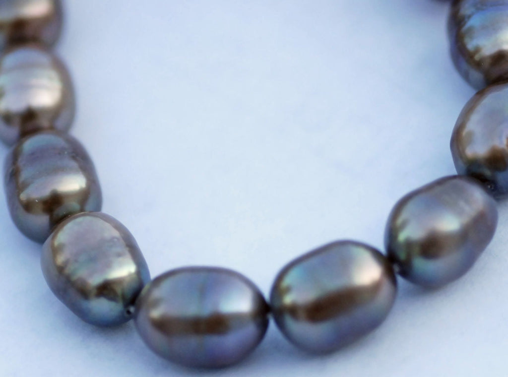 9X11mm AA Rice Pearl, 15" full strand Baroque Pearl Freshwater Pearl vintage peacock 38 pc oval pearl beads #DR3026
