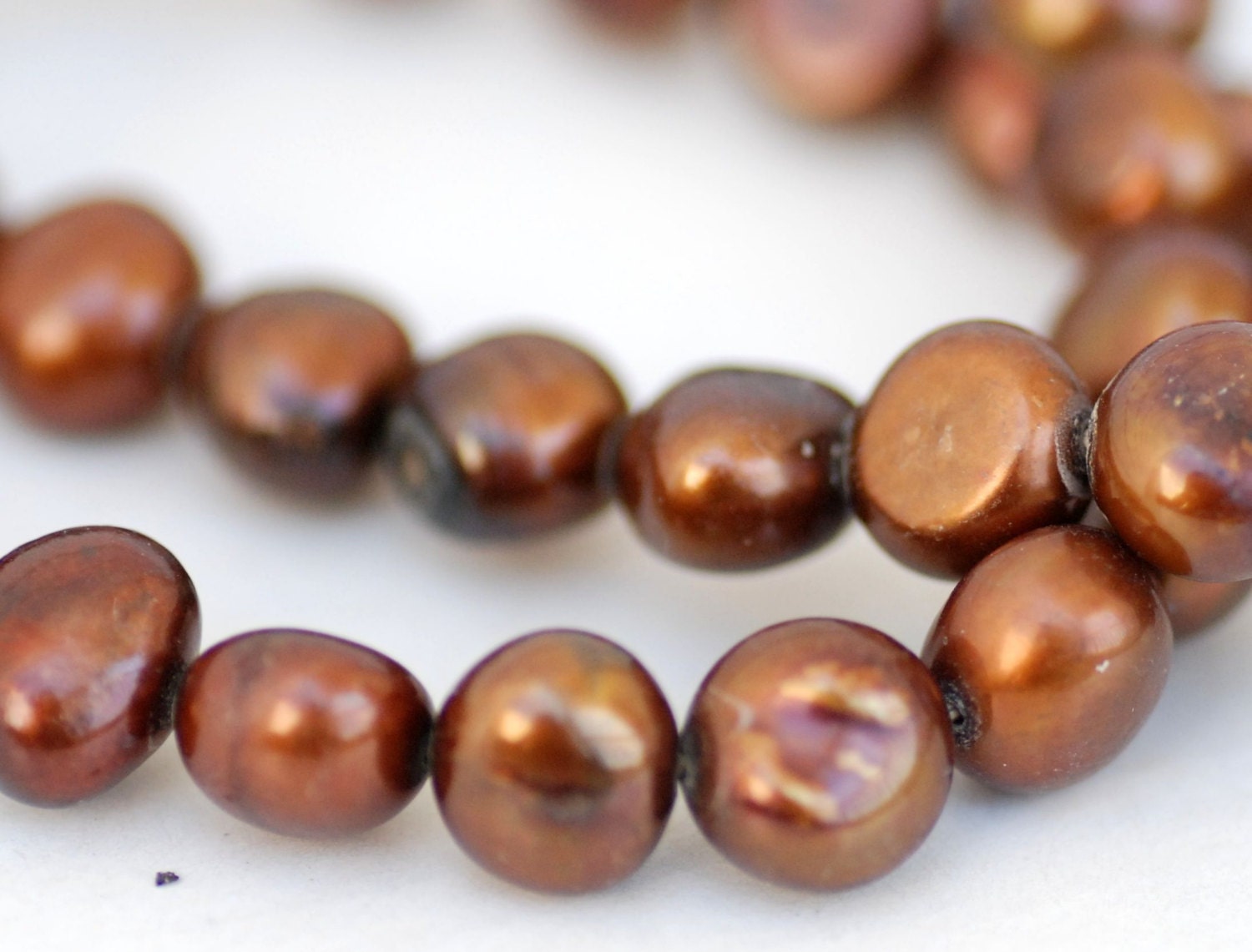 9-11mm AA Baroque Pearl Nugget Pearl Freshwater Pearl Stunning Brown color---15" Full strand of  45pieces #BA4008 --NEW Arrival