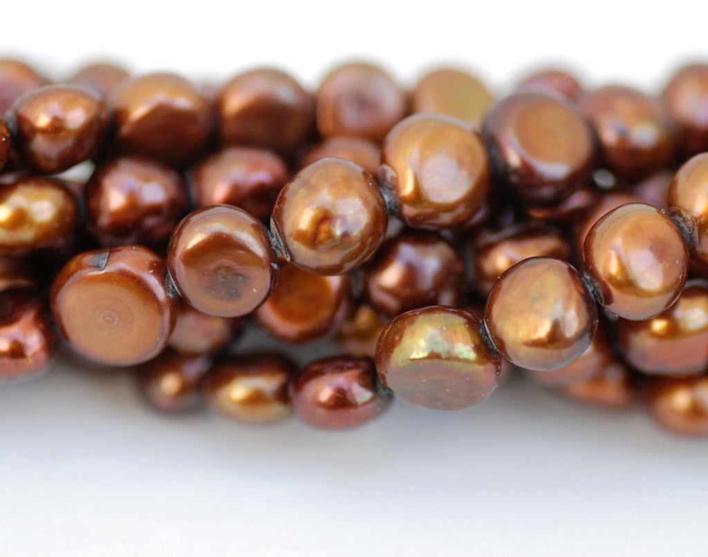 9-11mm AA Baroque Pearl Nugget Pearl Freshwater Pearl Stunning Brown color---15" Full strand of  45pieces #BA4008 --NEW Arrival