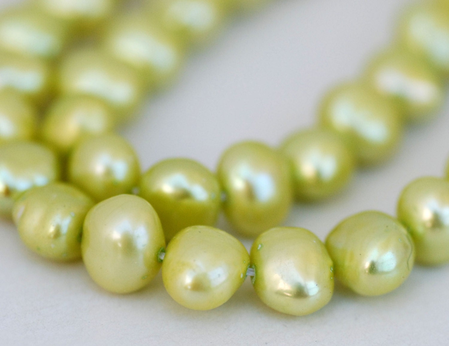 AAA Corn Pearl Baroque Pearl Nugget Pearl Freshwater Pearl stunning apple green spring mint 8-9mm----15'' full strand 50pc #CB6033