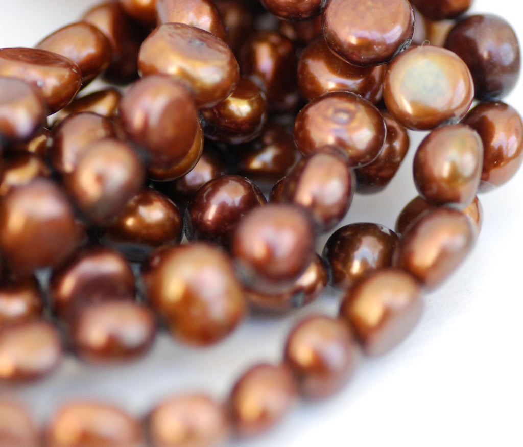 9-11mm AA Baroque Pearl Nugget Pearl Freshwater Pearl Stunning Brown color---15" Full strand of  45pieces #BA4008 --NEW Arrival