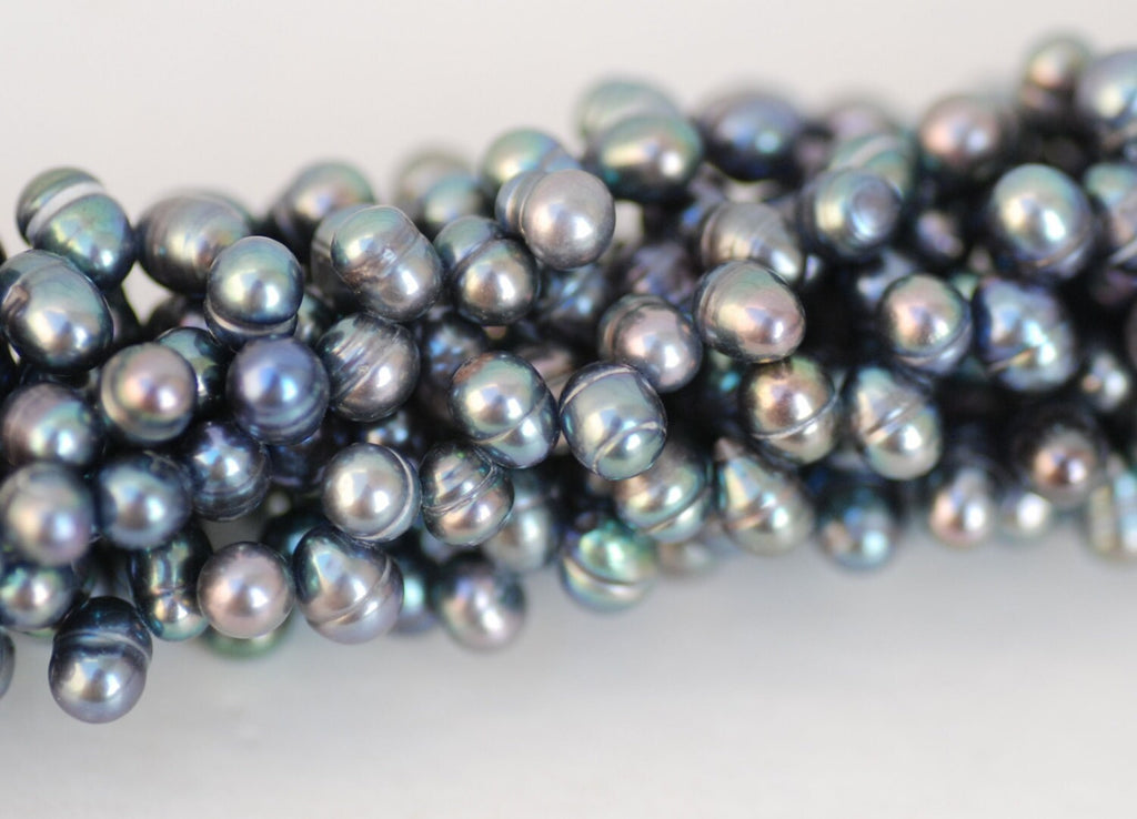 5X7mm briolette tear drop pearl Top Drilled Dancing Pearl Freshwater Pearl peacock blue beads 15" full strand 100+ pieces loose pearl SALE