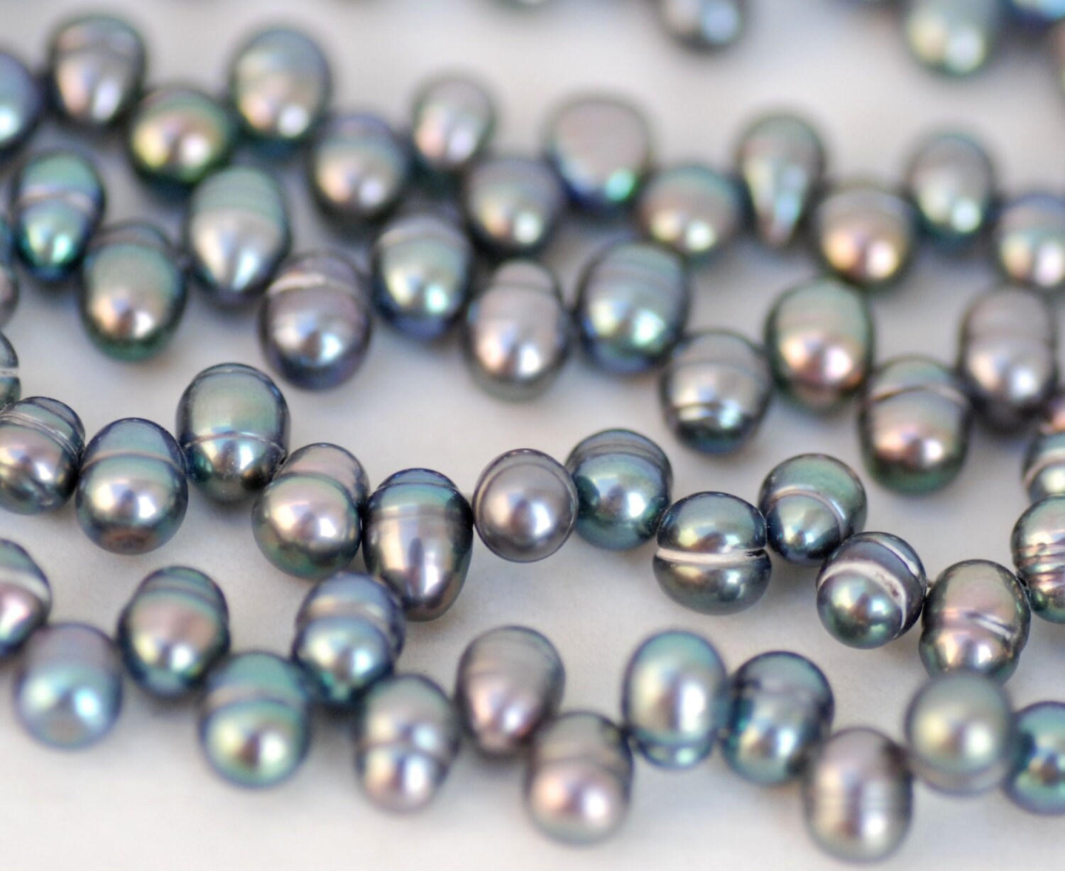 5X7mm briolette tear drop pearl Top Drilled Dancing Pearl Freshwater Pearl peacock blue beads 15" full strand 100+ pieces loose pearl SALE