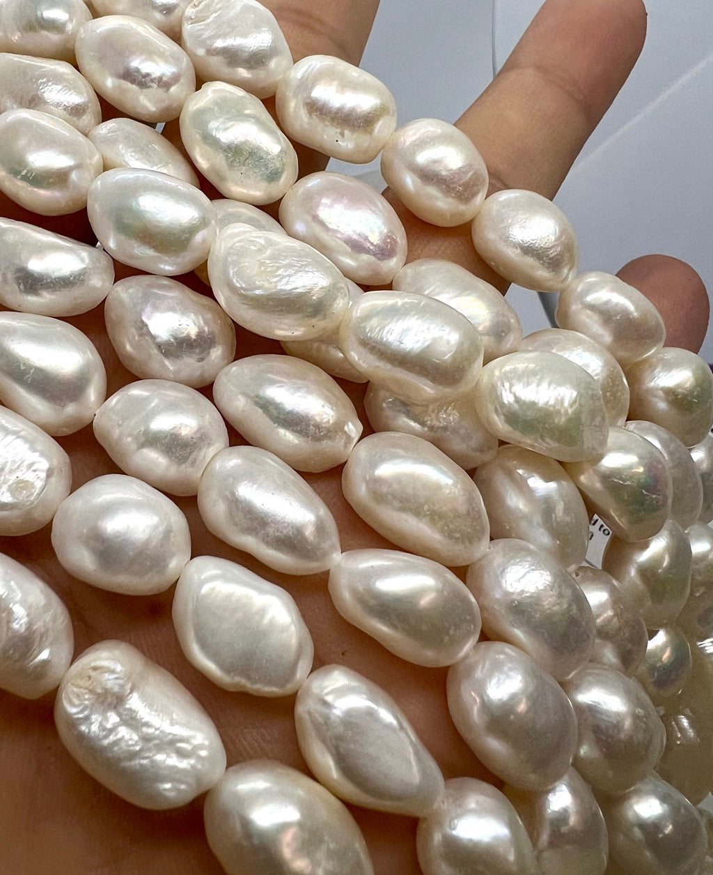 AA+ Quality 10-11mm X13-15mm Ivory white Baroque Freshwater pearl 15" full strand genuine pebble pearl, baroque rice pearl beads #BA4104A