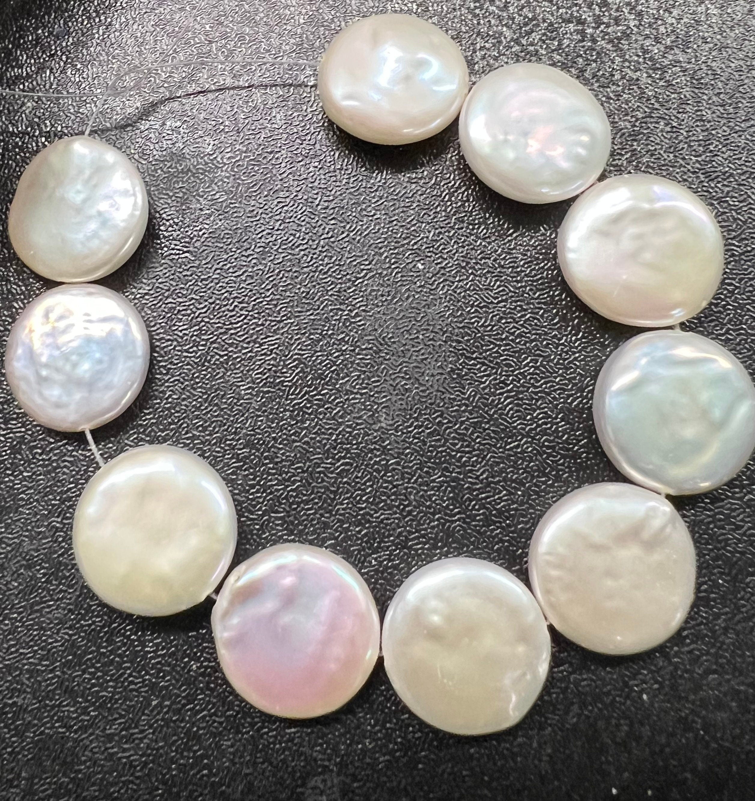 10pc AAA+ gem quality 12-14mm Coin Freshwater Pearl, smooth nacre luster Ivory White Genuine coin pearl, Bridal design wedding gift KC3044