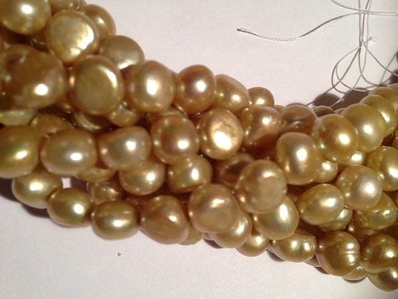 AAA 8-9mm Corn Pearl Baroque Pearl Freshwater Pearl stunning vintage champagne color ---15'' full strand 50pieces #CB6036 NEW Arrival