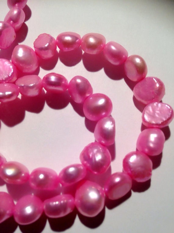 AA 8-9mm Corn Pearl Baroque Pearl Freshwater Pearl hot pink, 15" full strand nugget baroque pearl 50 pc #CB6039 Promotion