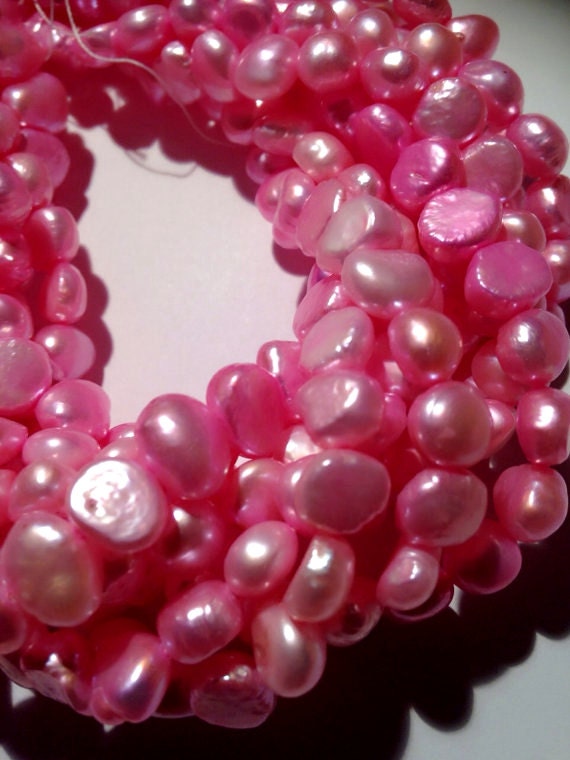 AA 8-9mm Corn Pearl Baroque Pearl Freshwater Pearl hot pink, 15" full strand nugget baroque pearl 50 pc #CB6039 Promotion