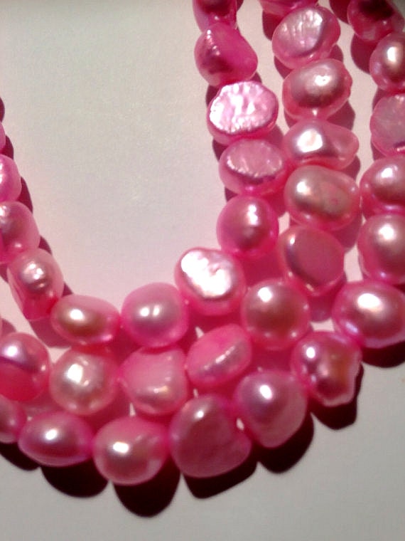 AA 8-9mm Corn Pearl Baroque Pearl Freshwater Pearl hot pink, 15" full strand nugget baroque pearl 50 pc #CB6039 Promotion