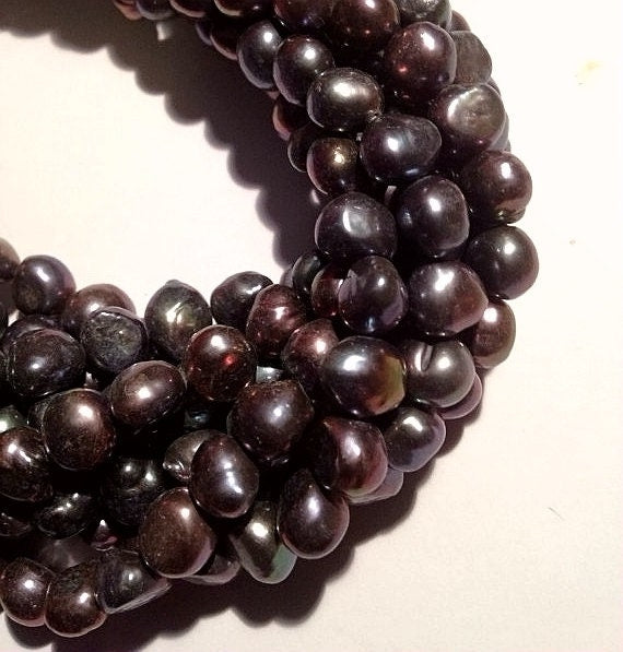 AAA 8-9mm Corn nugget Pearl Baroque Freshwater Pearl stunning peacock blue color ----15" full strand 50 pcs  #CB6038 NEW Arrival