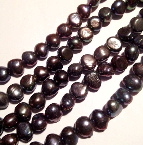 AAA 8-9mm Corn nugget Pearl Baroque Freshwater Pearl stunning peacock blue color ----15" full strand 50 pcs  #CB6038 NEW Arrival