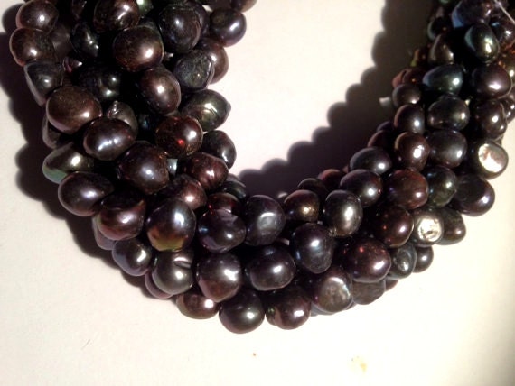 AAA 8-9mm Corn nugget Pearl Baroque Freshwater Pearl stunning peacock blue color ----15" full strand 50 pcs  #CB6038 NEW Arrival