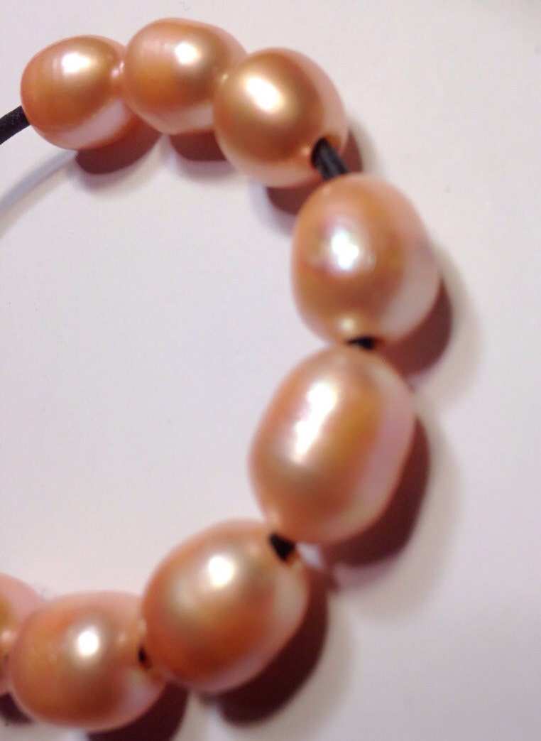Large Hole Pearl Baroque Pearl Rice Pearl Nugget Pearl Freshwater Pearls peach 10mm X 11-13mm with 3mm hole -8Pc loose pearl beads #LH8043
